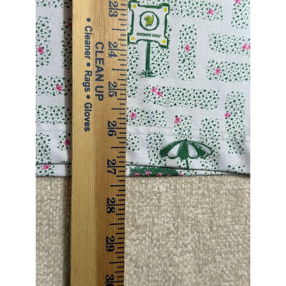 Waggle Men White Green Small Short Sleeve 3 Button Golf Gnome Print Polo Shirt - Picture 6 of 7